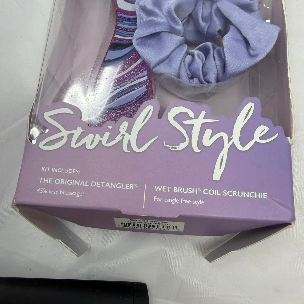 Wet Brush Swirl Style Detangle + Style Kit Purple Blue Marble Glitter ZWRSWRLSTL